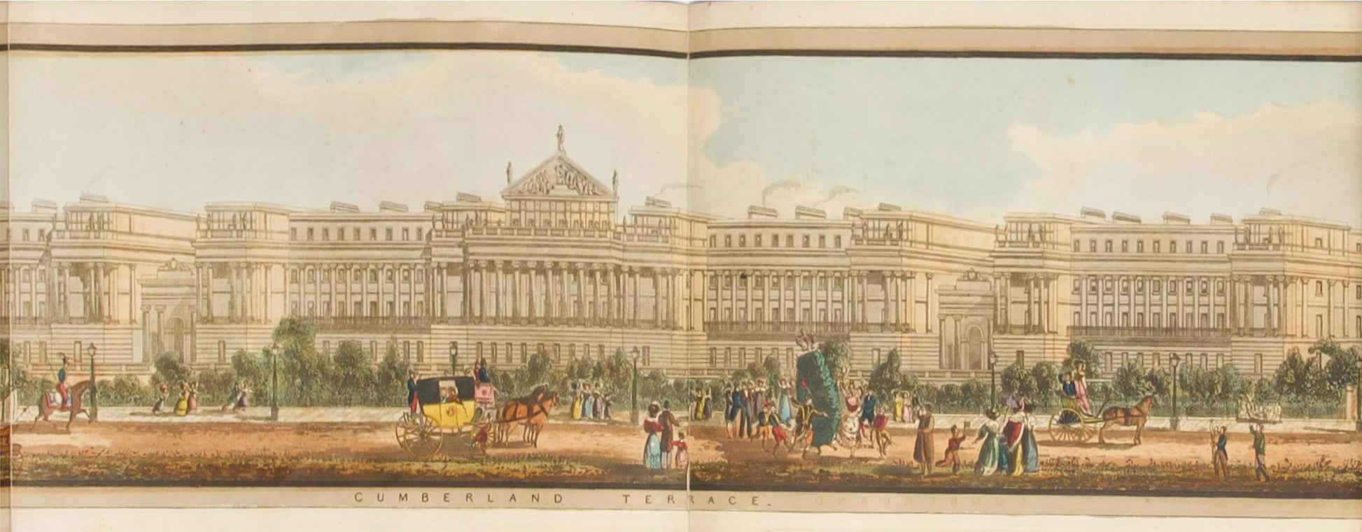First edition of Richard Morris's Panoramic View Round the Regent's Park, a magnificent hand-coloured panorama.