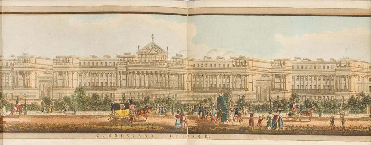 First edition of Richard Morris's Panoramic View Round the Regent's Park, a magnificent hand-coloured panorama.