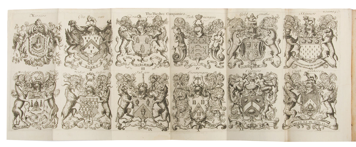 First edition of Edward Hatton's A New View of London, a handsome set with the maps clean and attractive.