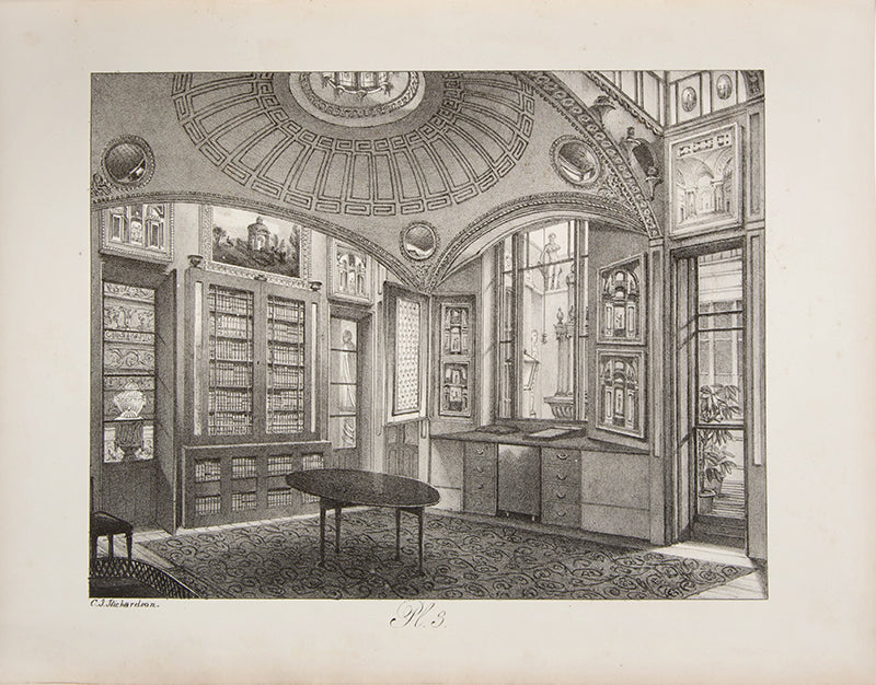 Presentation copy of Jon Soane's Description of the House and Museum on the North Side of Lincoln's Inn Fields, a scarce unpublished work describing his house turned museum towards the end of his life.