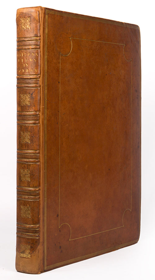 First edition of Malton's A Picturesque Tour Through the Cities of London and Westminster, the first great aquatint book on London, with fine delineations of the architectural treasures therein. Copies rarely appear on the market.