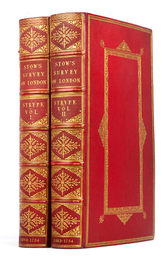 The sixth edition, the best and most illustrated, of Stow's A Survey of the Cities of London and Westminster, with 132 plates of views and maps of London.