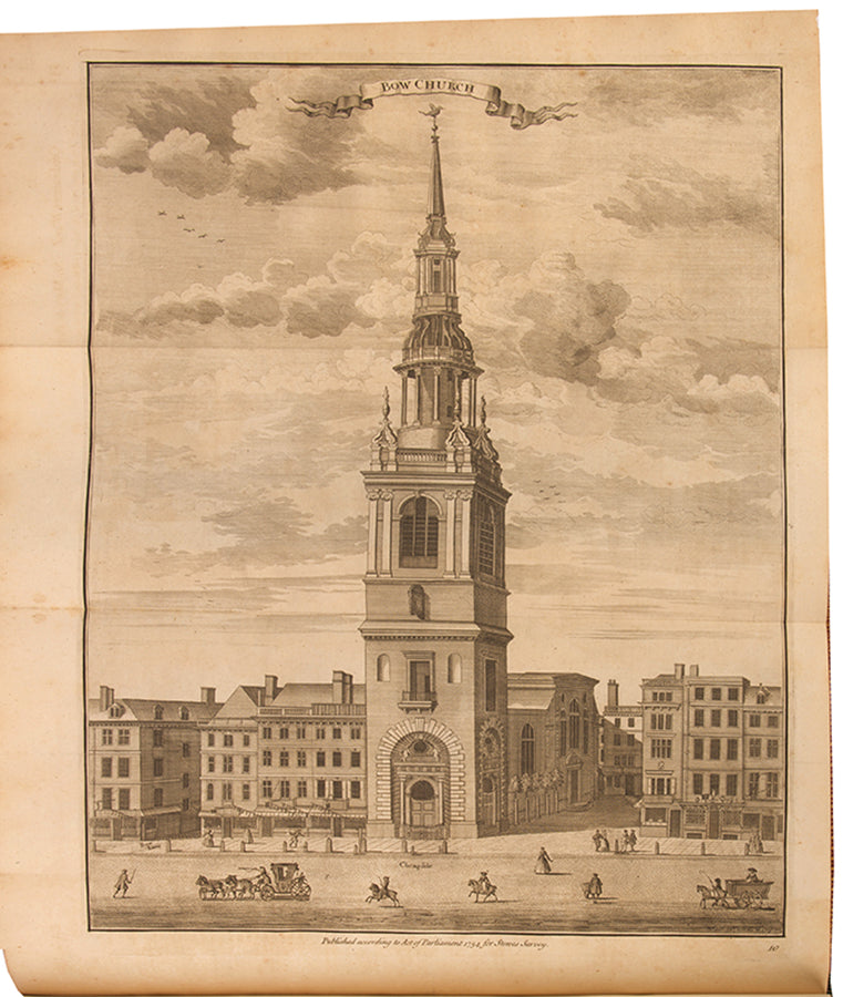 The sixth edition, the best and most illustrated, of Stow's A Survey of the Cities of London and Westminster, with 132 plates of views and maps of London