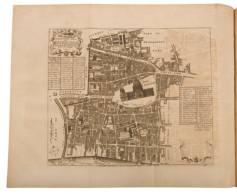 The sixth edition, the best and most illustrated, of Stow's A Survey of the Cities of London and Westminster, with 132 plates of views and maps of London.