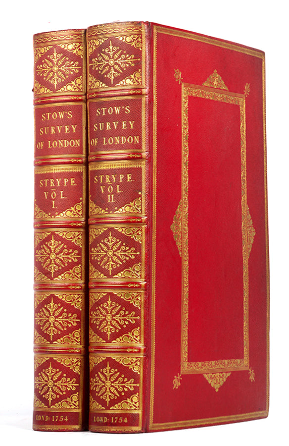 The sixth edition, the best and most illustrated, of Stow's A Survey of the Cities of London and Westminster, with 132 plates of views and maps of London.