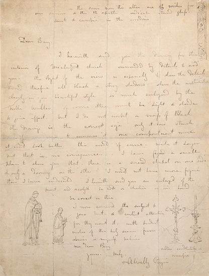First edition, early issue, of Ackermann's The Microcosm of London, with an autograph letter from Augustus Welby Pugin to Thomas Bury.
