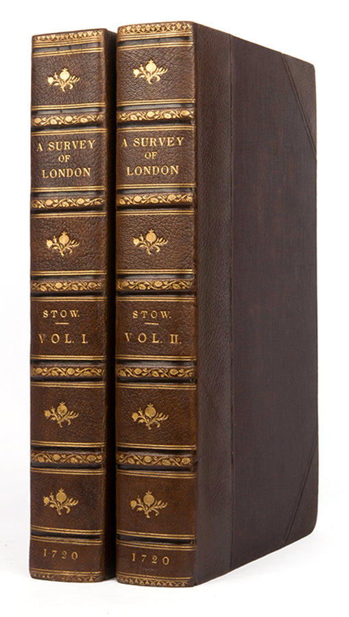 The fifth edition, the first illustrated edition, of Stow's Survey of the Cities of London and Westminster, one of the greatest of all London books.