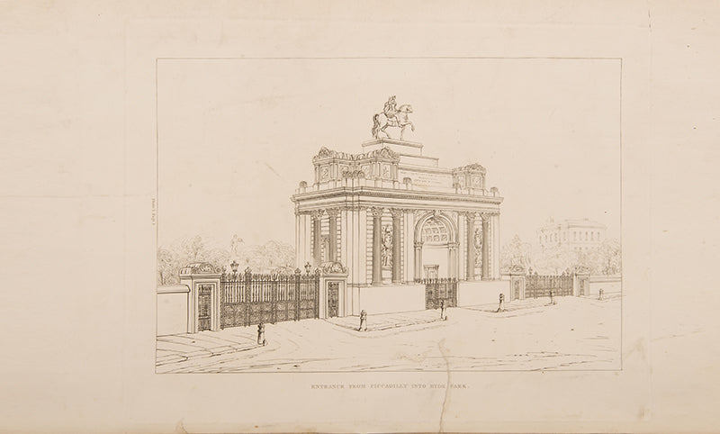 First edition of Designs for Public and Private Buildings by John Soane, exhibiting his designs including the Houses of Parliament, the Bank of England, and Hyde Park gate.