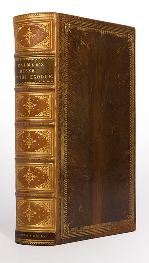 Finely bund first edition of Edward Henry Palmer's the Desert of the Exodus, the first comprehensive exploration of the Sinai, Et Tih, Idumaea, and Moab entirely on foot. 