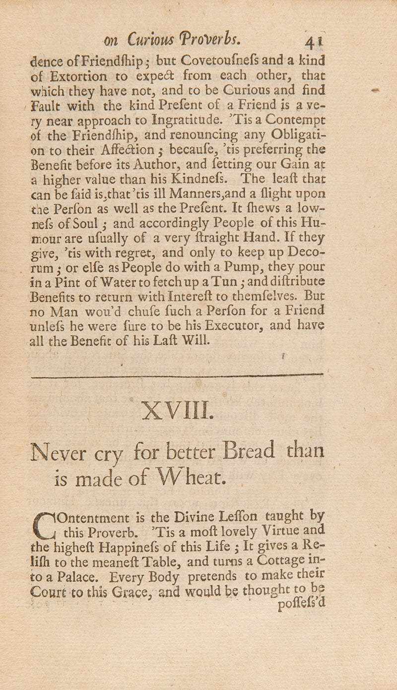 The first edition of this collection of 134 traditional proverbs compiled by the churchman Samuel Palmer