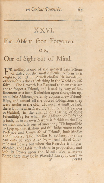 The first edition of this collection of 134 traditional proverbs compiled by the churchman Samuel Palmer