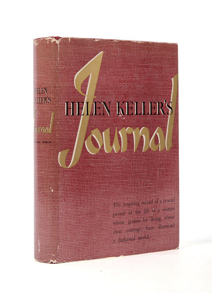 First edition and an attractive copy in the dust jacket of the journal that Helen Keller kept during the year following the death of her teach, Anne Sullivan Macy.