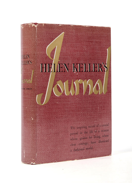 First edition and an attractive copy in the dust jacket of the journal that Helen Keller kept during the year following the death of her teach, Anne Sullivan Macy.