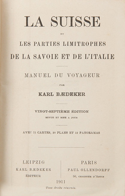 Maps include Basle, Berne and Chamonix. 