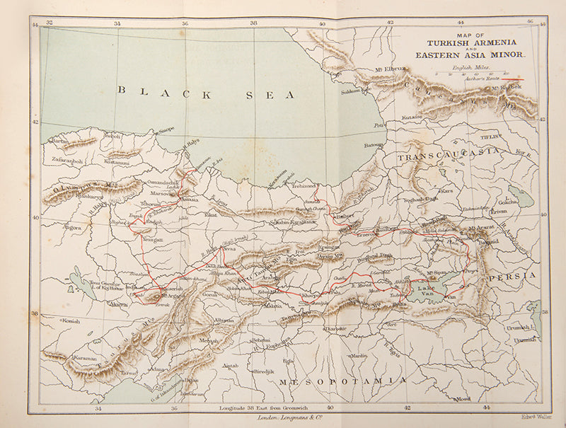 First edition of Henry Tozer's Turkish Armenia and Eastern Asia Minor, a scarce work on Armenia and Kurdistan covering Mount Ararat and Lake Van.