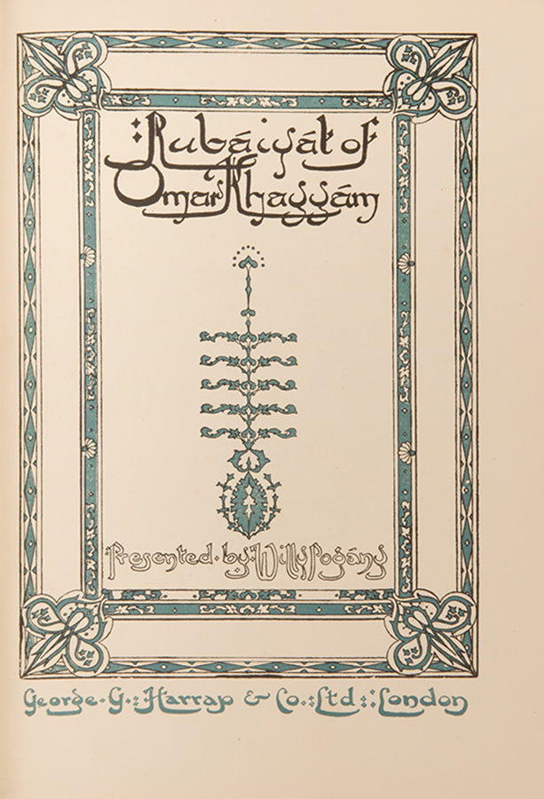 A handsome copy of The Rubàiyàt of Omar Khayyàm, with colour-plate illustrations after the Hungarian artist Willy Pogany in the origianl leather bound binding, 1930