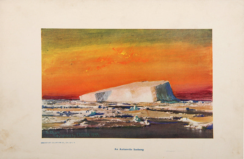 First edition of Frederick Cook's Through the First Antarctic Night. Cook's narrative of the first Belgian expedition to the Antarctic, under Gerlache de Gomery, was the only first-hand account of the expedition published in English.