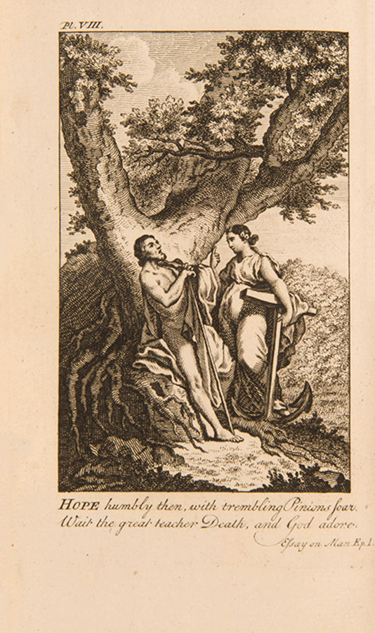 A lovely six-volume edition of Alexander Pope's collected works, illustrated with 24 engraved plates