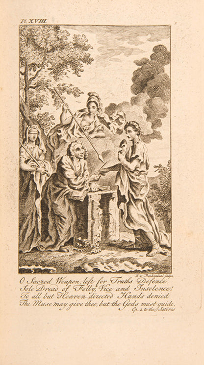 A lovely six-volume edition of Alexander Pope's collected works, illustrated with 24 engraved plates