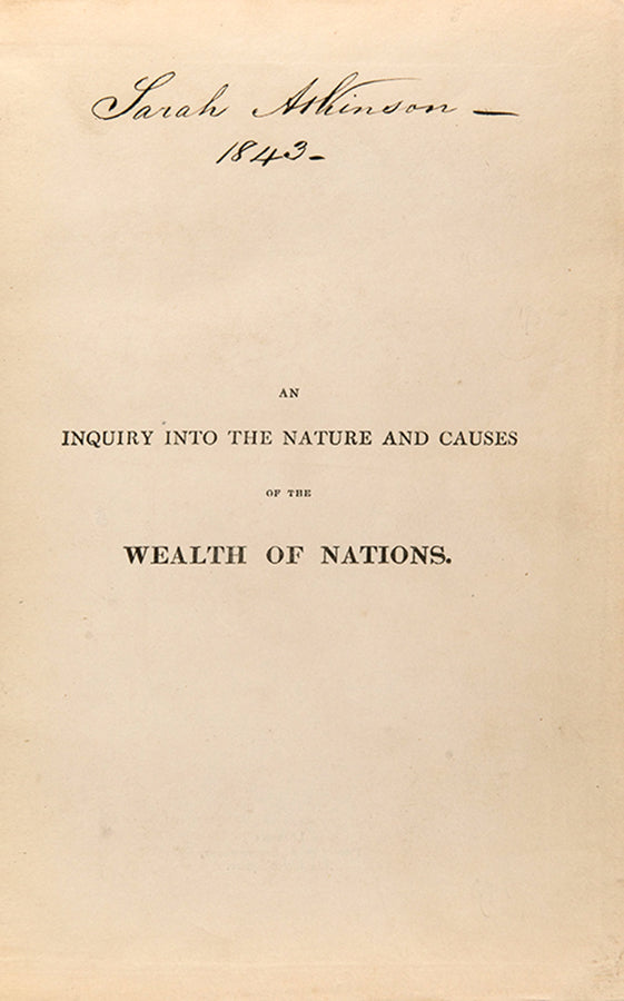 An early critical edition of Adam Smith's An Inquiry into the Nature and Causes of the Wealth of Nations