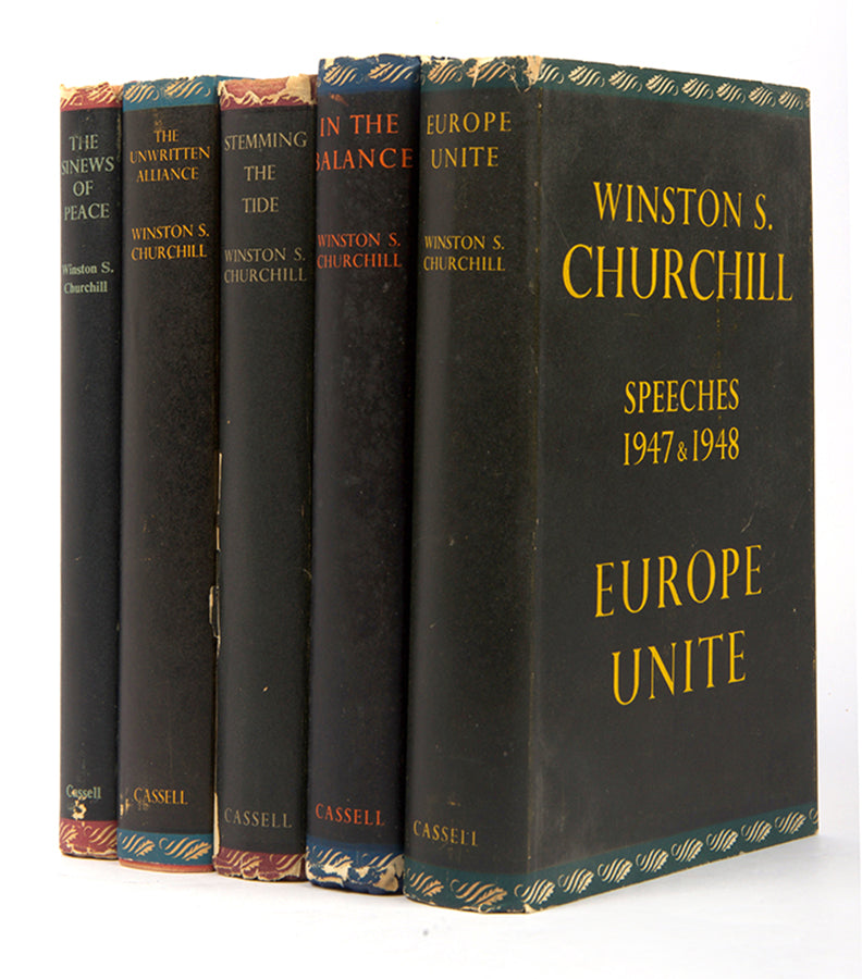 First edition set of Winston Churchill's Post-War Speeches, Comprising over 250 speeches, including Churchill's 'Iron Curtain' speech.