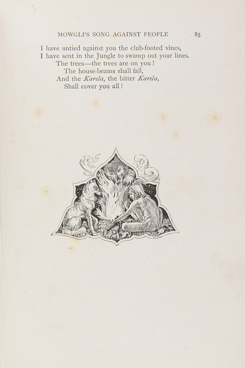 An attractive set of Kipling's. The Jungle Book and The Second Jungle Book, his best known collection of stories, famously made into a film; 2 volumes, <br />