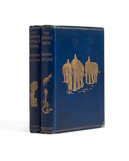 An attractive set of Kipling's. The Jungle Book and The Second Jungle Book, his best known collection of stories, famously made into a film; 2 volumes, <br />
