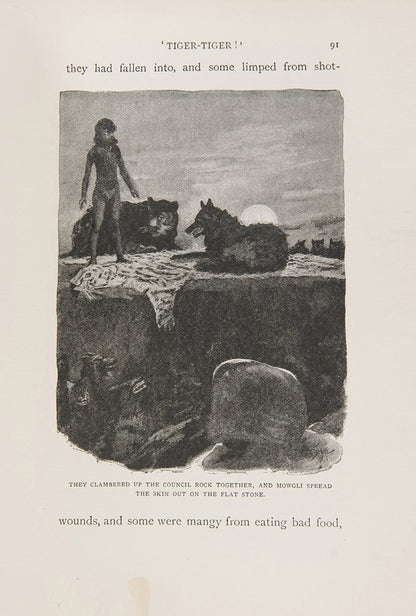 An attractive set of Kipling's. The Jungle Book and The Second Jungle Book, his best known collection of stories, famously made into a film; 2 volumes, <br />