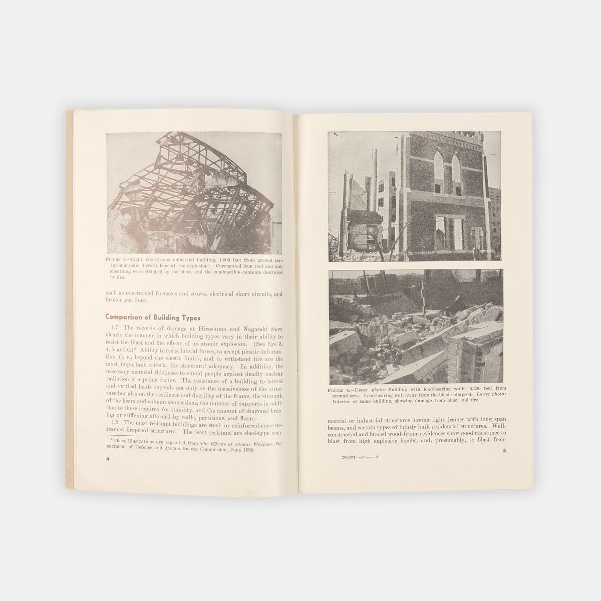 First edition of the U.S. federal Government's civil defense booklet Interim Guide for the Design of Buildings Exposed to Atomic Blast, published in 1952.