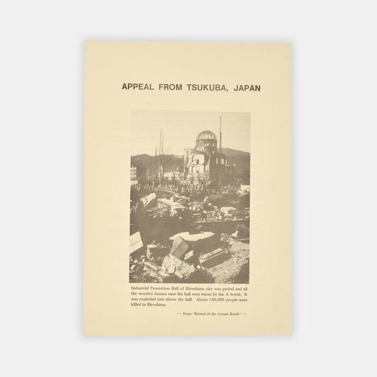 A rare anti-weapons flyer published by the Council of Labor Unions of Tsukuba Science City, Japan, on May 1st, 1982.