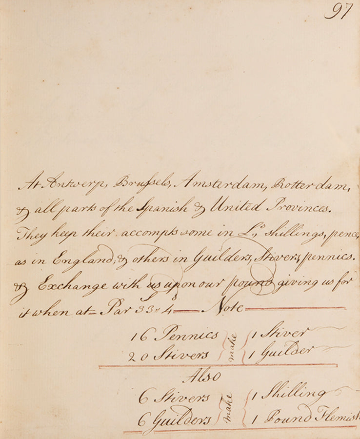 An attractive mathematical workbook made in 1759 emphasising calculations in trade, currency exchange, and farming, likely by Richard Beale Senior of Biddenden, Kent.