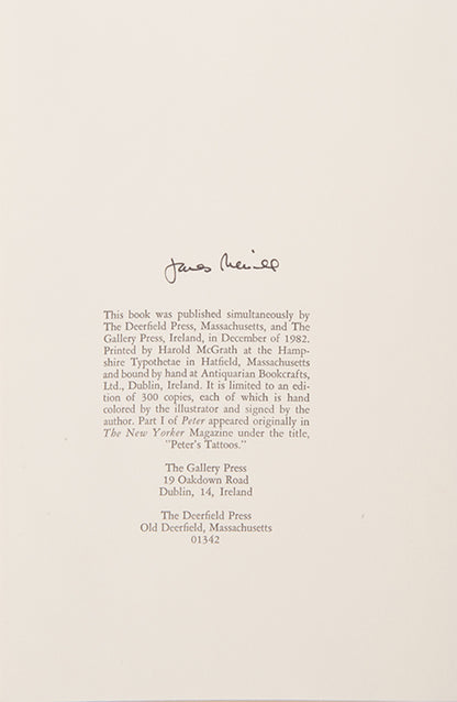 Dedication copy of Peter by James Merrill, inscribed by the author to Peter Gillis.
