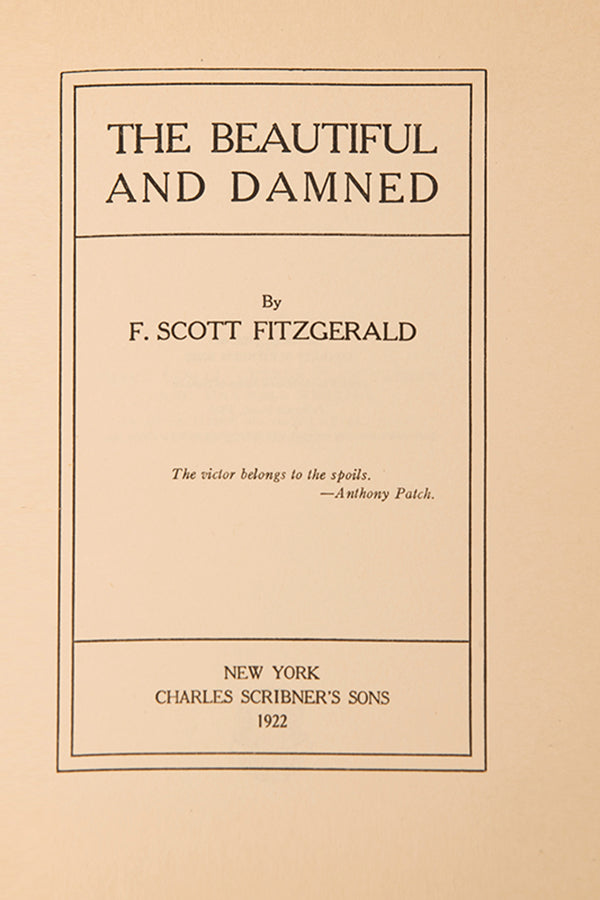 A first edition of The Beautiful and Damned by F. Scott Fitzgerald, one of the leading authorial voices of the Jazz Age, finely bound in green morocco gilt