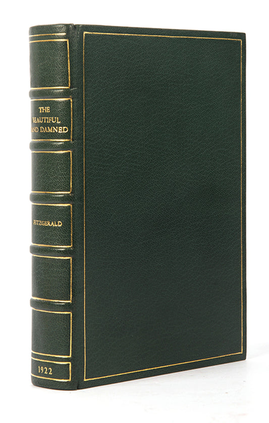 A first edition of The Beautiful and Damned by F. Scott Fitzgerald, one of the leading authorial voices of the Jazz Age, finely bound in green morocco gilt