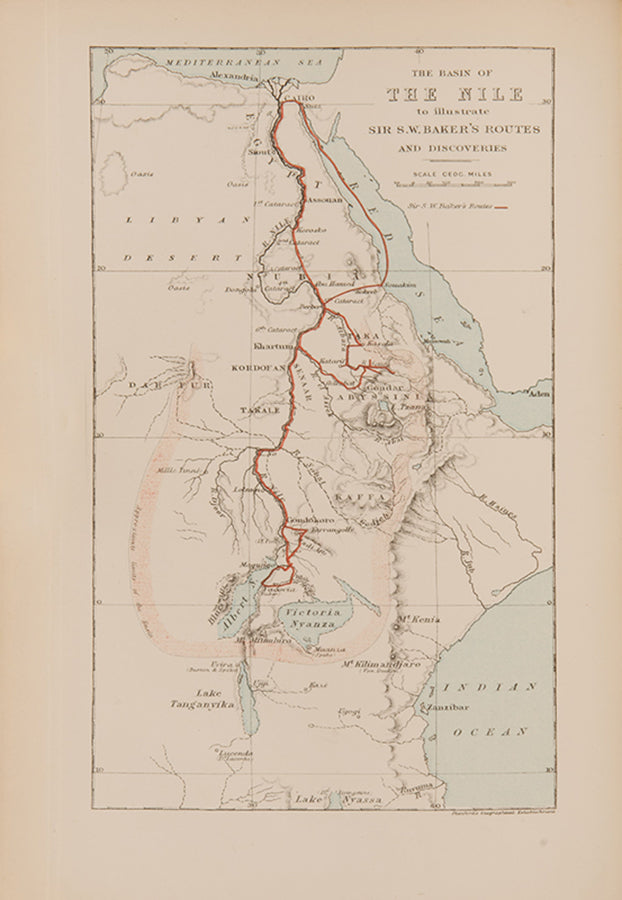 First edition of Samuel Baker's The Nile Tributaries of Abyssinia, his work on the lands of the Nile tributary system designed to complement The Albert Ny'anza.