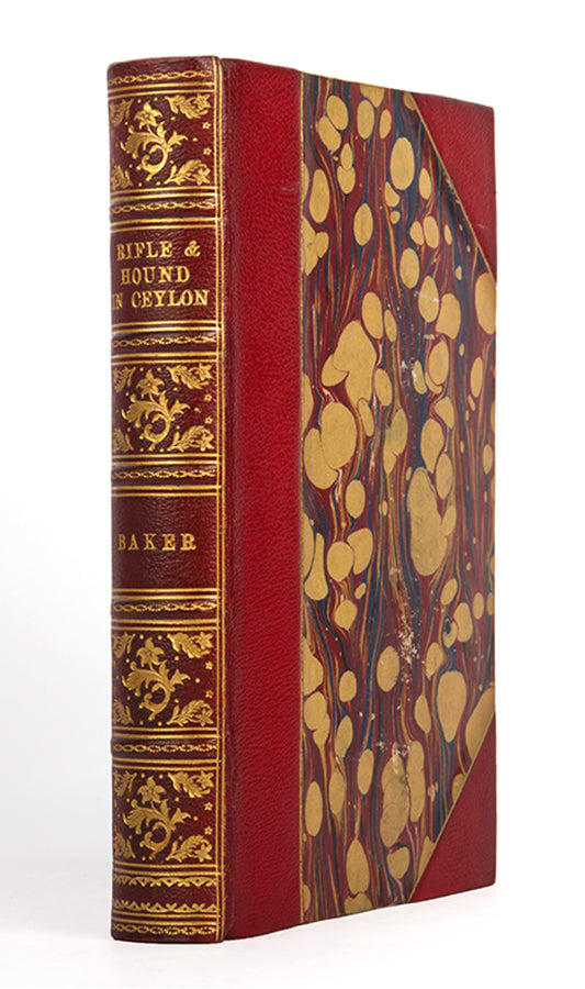 Signed first edition of Baker's The Rifle and Hound in Ceylon, a cornerstone of Big Game in South Asia.