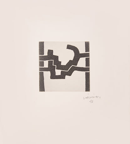 The complete book with two signed aquatints, one etching and embossed wrappers by Chillida.