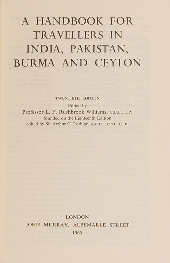 India. Handbook to India, Pakistan, Burma and Ceylon.