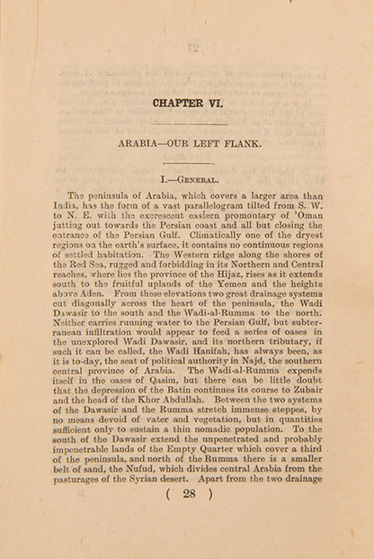 First edition of A Sketch of the Political History of Persia, Iraq and Arabia by Sir Arnold Wilson, a scarce pamphlet on Iraq and its neighbours, namely Saudi Arabia and Ibn Saud.