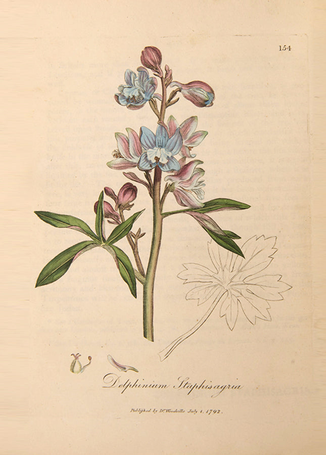 A handsomely bound set of the first edition of Medical Botany by physician William Woodville, with the first supplement, published between 1790 and 1794.