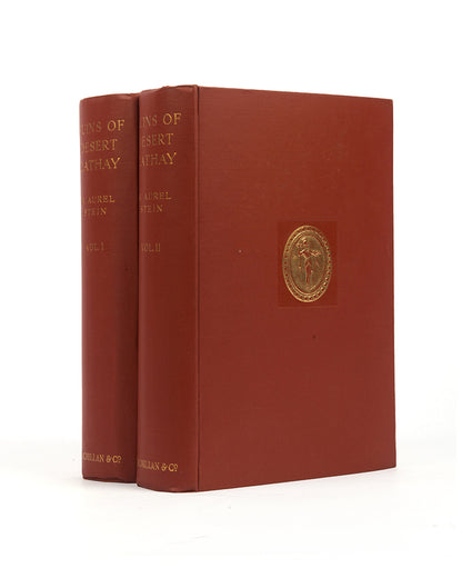 First edition of Aurel Stein's Ruins of Desert Cathay, in the  rare original publisher's dust-jackets, printed on cream paper in black with photograph to front panels not found in the text, leaving the books in truly fine condition.