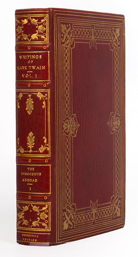 The Definitive edition of Mark Twain's The Writings of Mark Twain, signed by Mark Twain both as his real name and pen name.