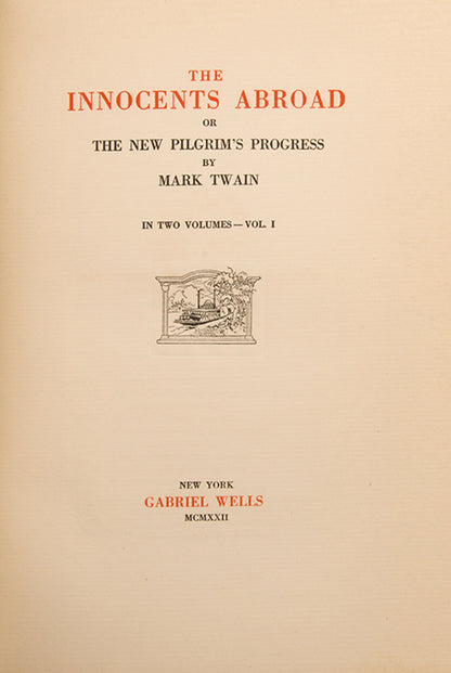 The Definitive edition of Mark Twain's The Writings of Mark Twain, signed by Mark Twain both as his real name and pen name.
