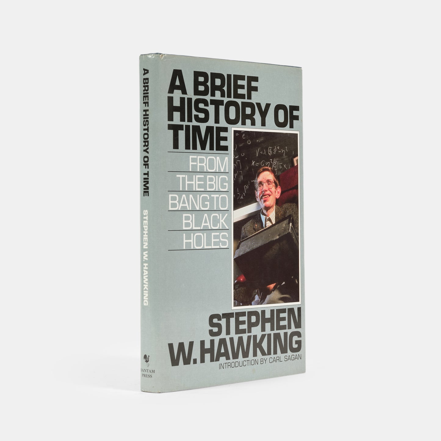Thumbprint-signed copy of the eighth printing of Stephen Hawking's A Brief History of Time, presented to the former porter at Gonville & Caius College, Cambridge.