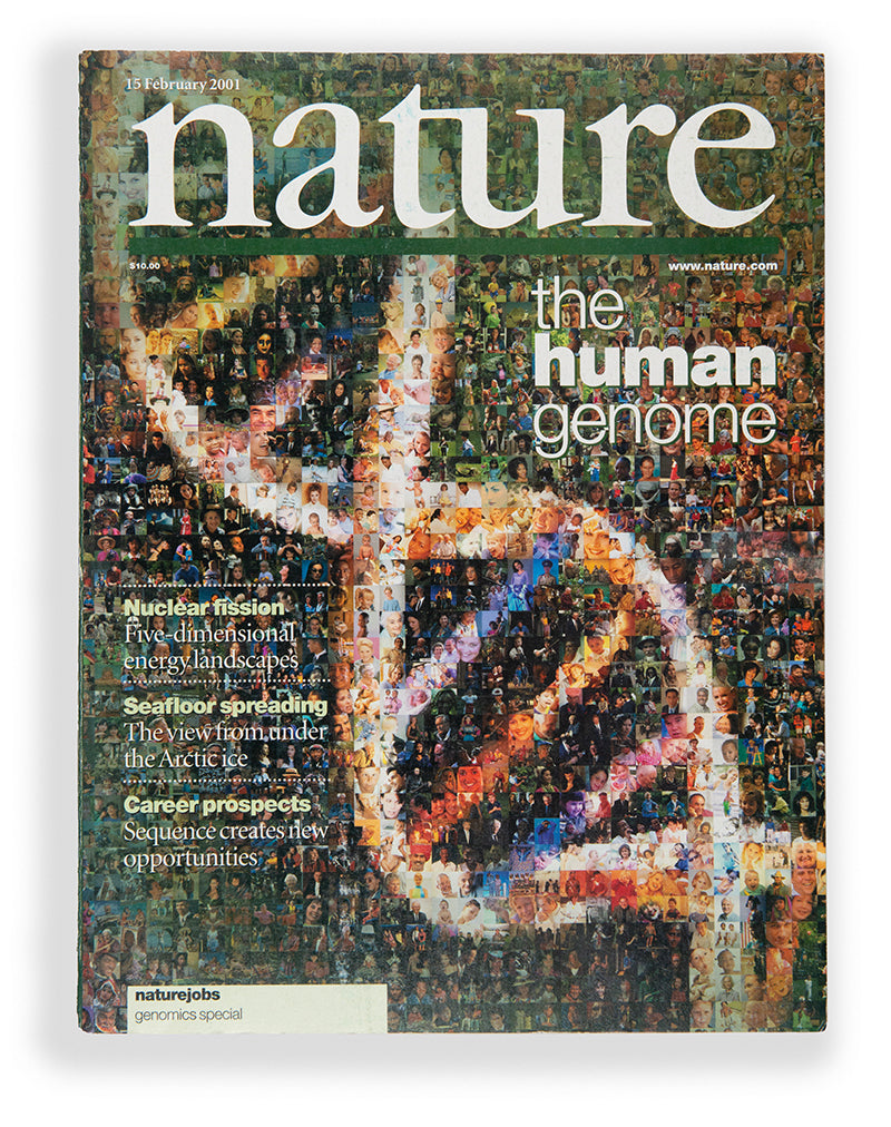 The initial sequencing of the human genome published in Nature, volume 409, issue 6822, 15 February, 2001.