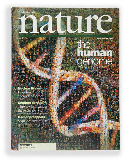 The initial sequencing of the human genome published in Nature, volume 409, issue 6822, 15 February, 2001.