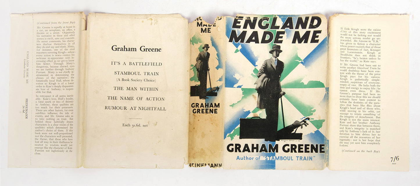 First edition of England Made Me by Graham Greene, in the first issue dust-jacket.