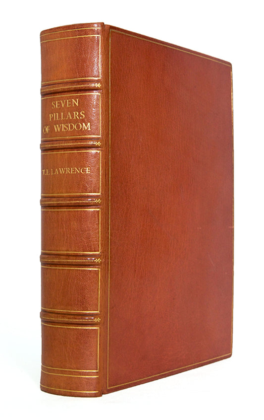 A handsome copy of T.E. Lawrence's Seven Pillars of Wisdom in crushed red-brown morocco by Sangorski & Suctliffe