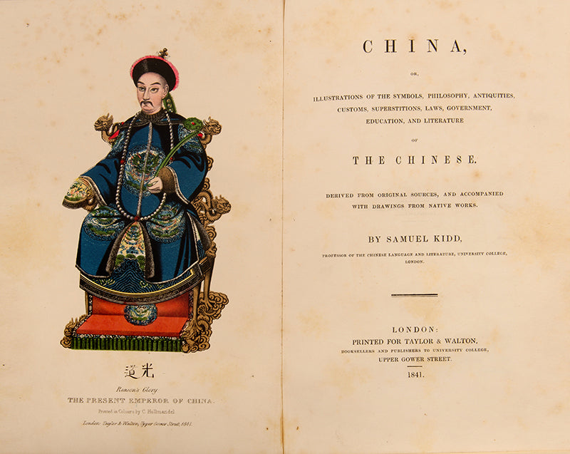 First edition of China by Samuel Kidd, a handsome copy of this scarce work giving an overview of Chinese society in the early nineteenth century