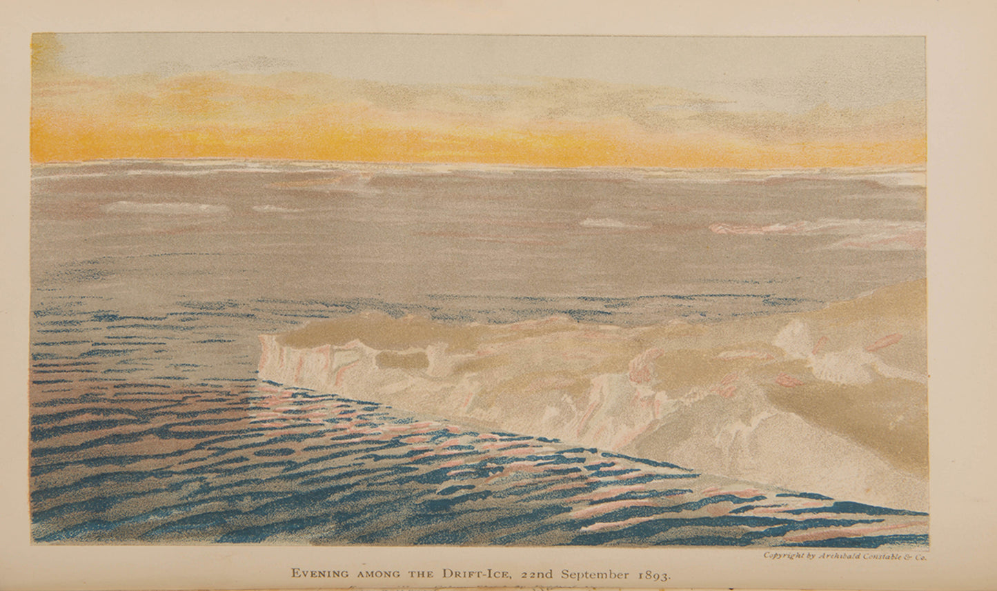 The second edition, with the elaborate gilt cloth decoration new to this edition, of Fridtjof Nansen's Farthest North, the official account of the Fram expedition.